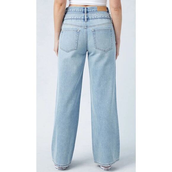 Pacsun Eco Medium Indigo Double Waistband Mid Rise Baggy Jeans Size 26 - Picture 2 of 15
